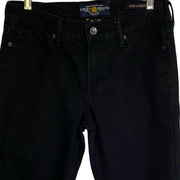Lucky Brand Mid Rise Sofia Boot Cut (Re-Hemmed 26"Inseam) Black Denim Jeans.Sz8 - Picture 2 of 16